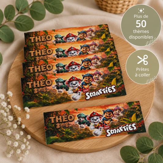 Étiquettes Smarties Personnalisées (Lot de 5)