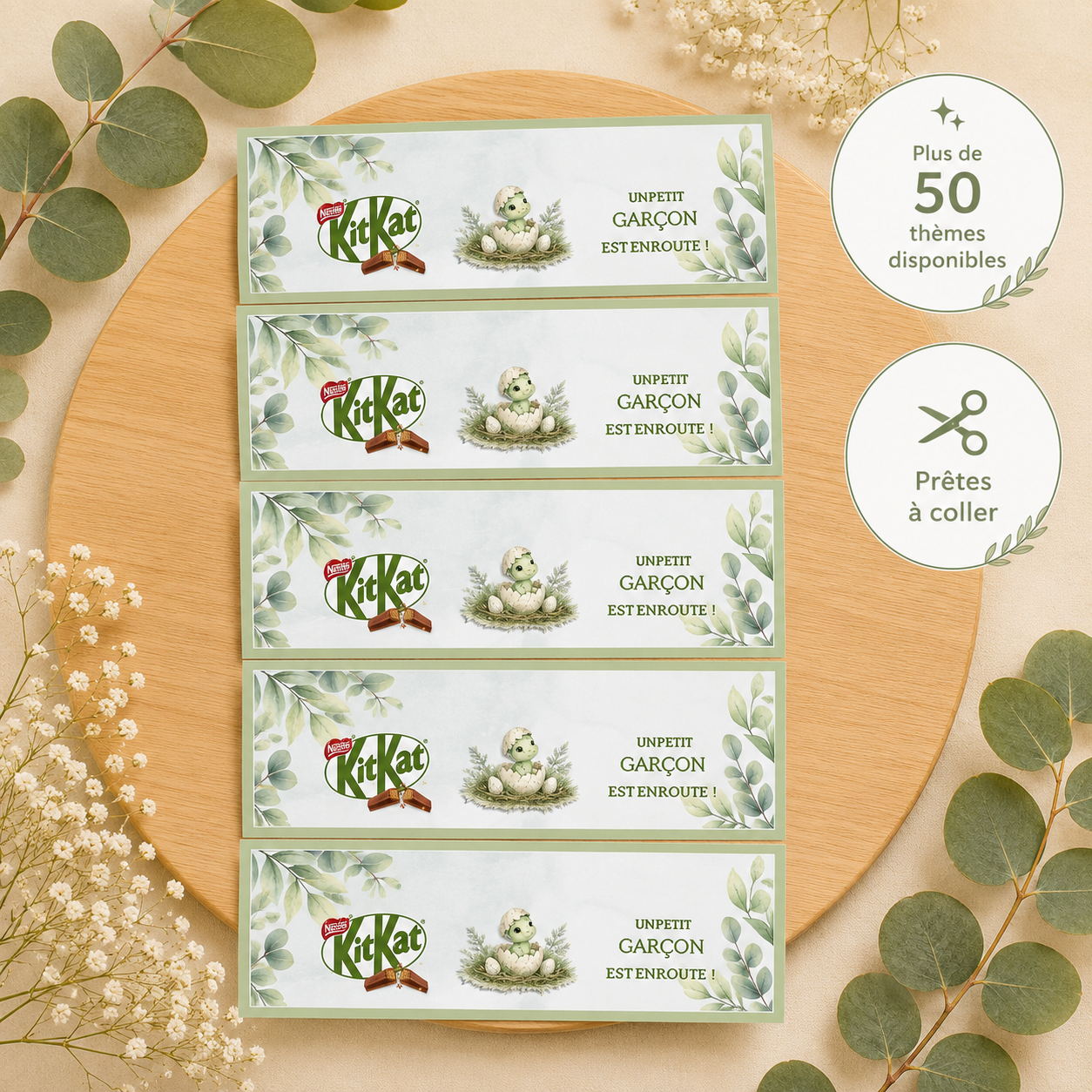 Étiquettes KitKat Personnalisées (Lot de 5)