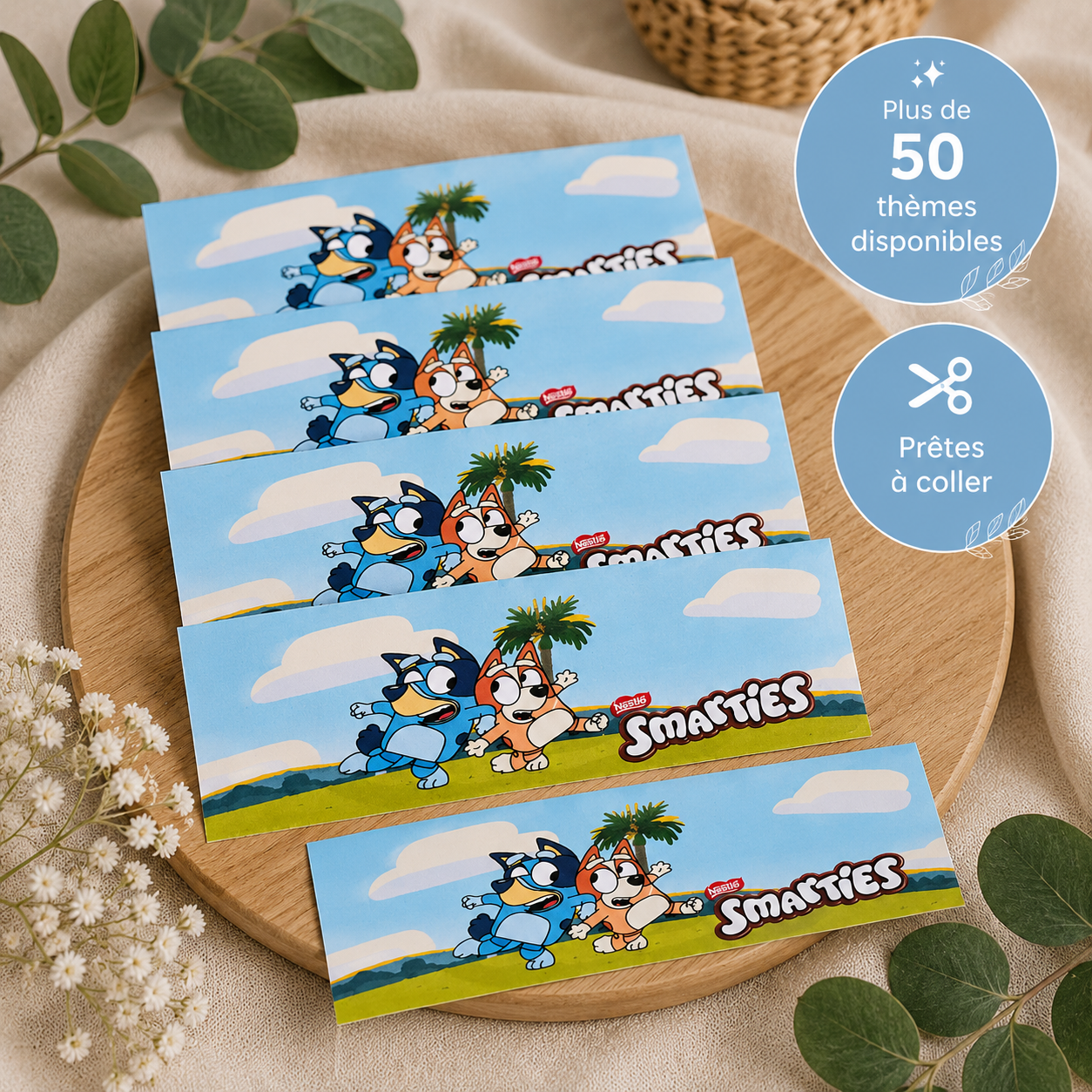 Étiquettes Smarties Personnalisées (Lot de 5)