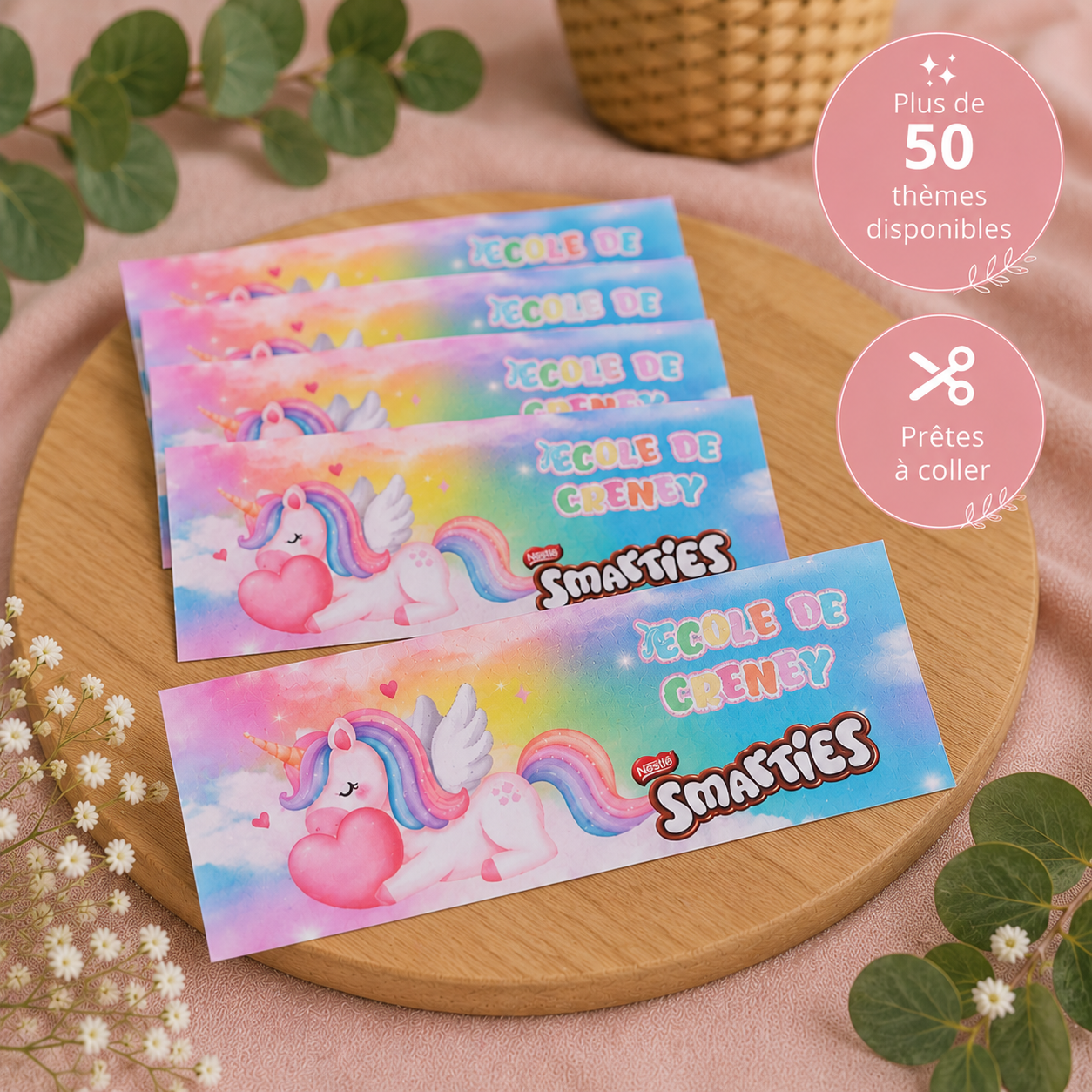 Étiquettes Smarties Personnalisées (Lot de 5)