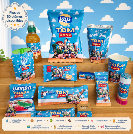 Pack Gourmand Anniversaire Personnalisé Premium – Pour 5 à 20 Enfants