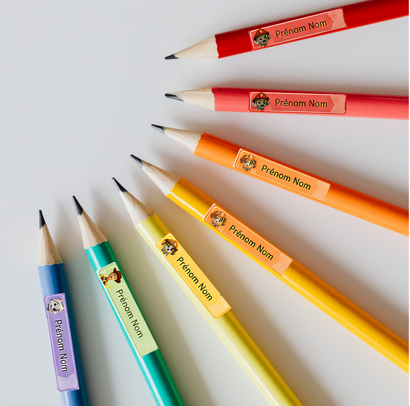 60 Étiquettes pour crayons & fournitures