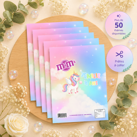 Étiquettes M&M's Personnalisées (Lot de 5)