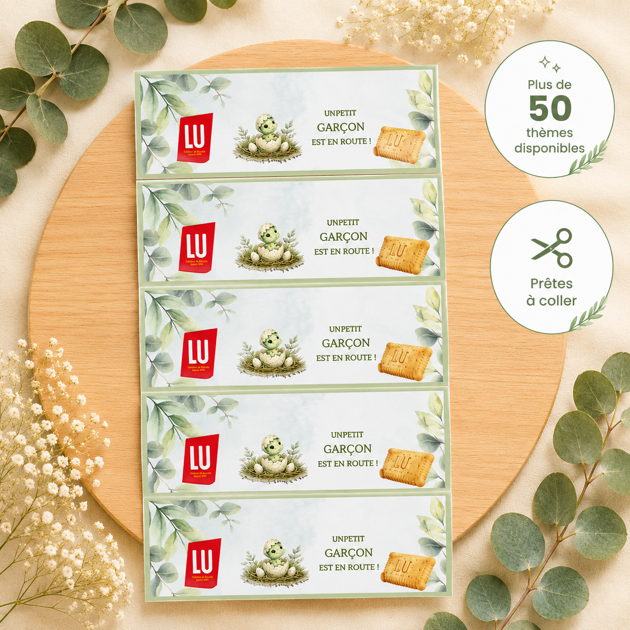 Étiquettes Gâteau Moelleux LU Personnalisées (Lot de 5)