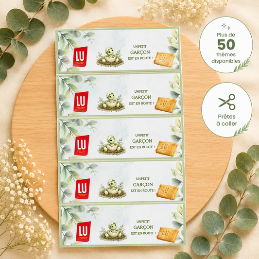 Étiquettes Gâteau Moelleux LU Personnalisées (Lot de 5)