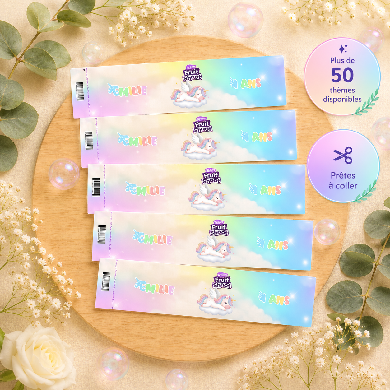 Étiquettes Fruit Shoot Personnalisées (Lot de 5)