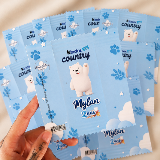 Étiquettes Kinder Country Personnalisées (Lot de 5)
